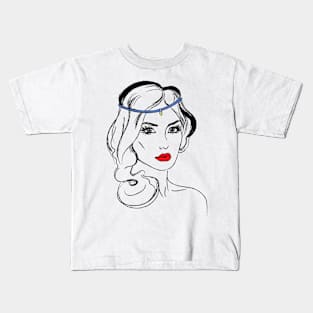 Black And White Woman Face Kids T-Shirt